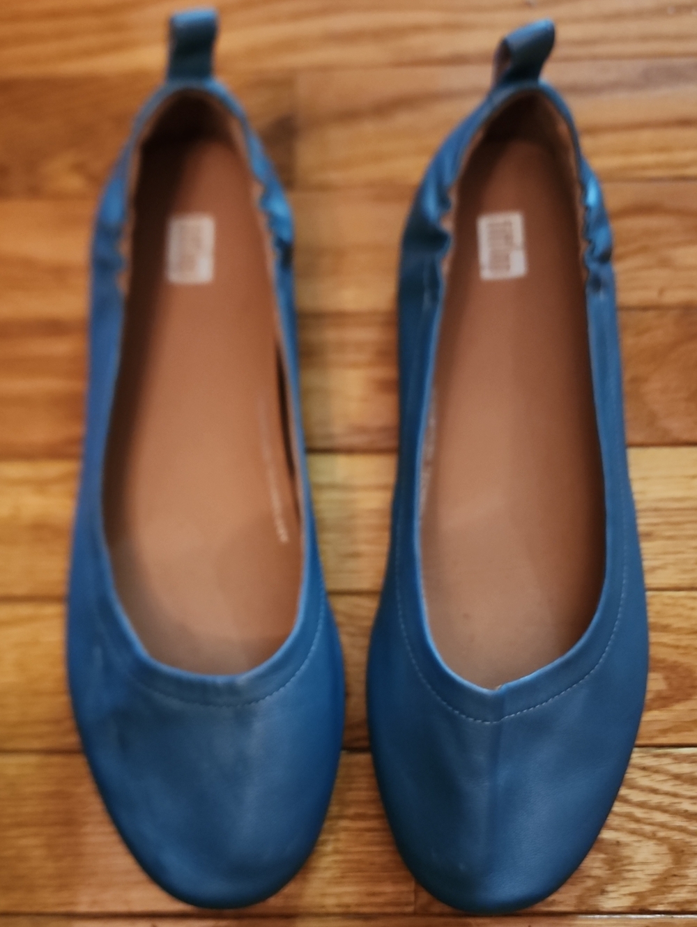 Blue Allegro Women's Blue Leather Ballet Flats - Classic Comfort
